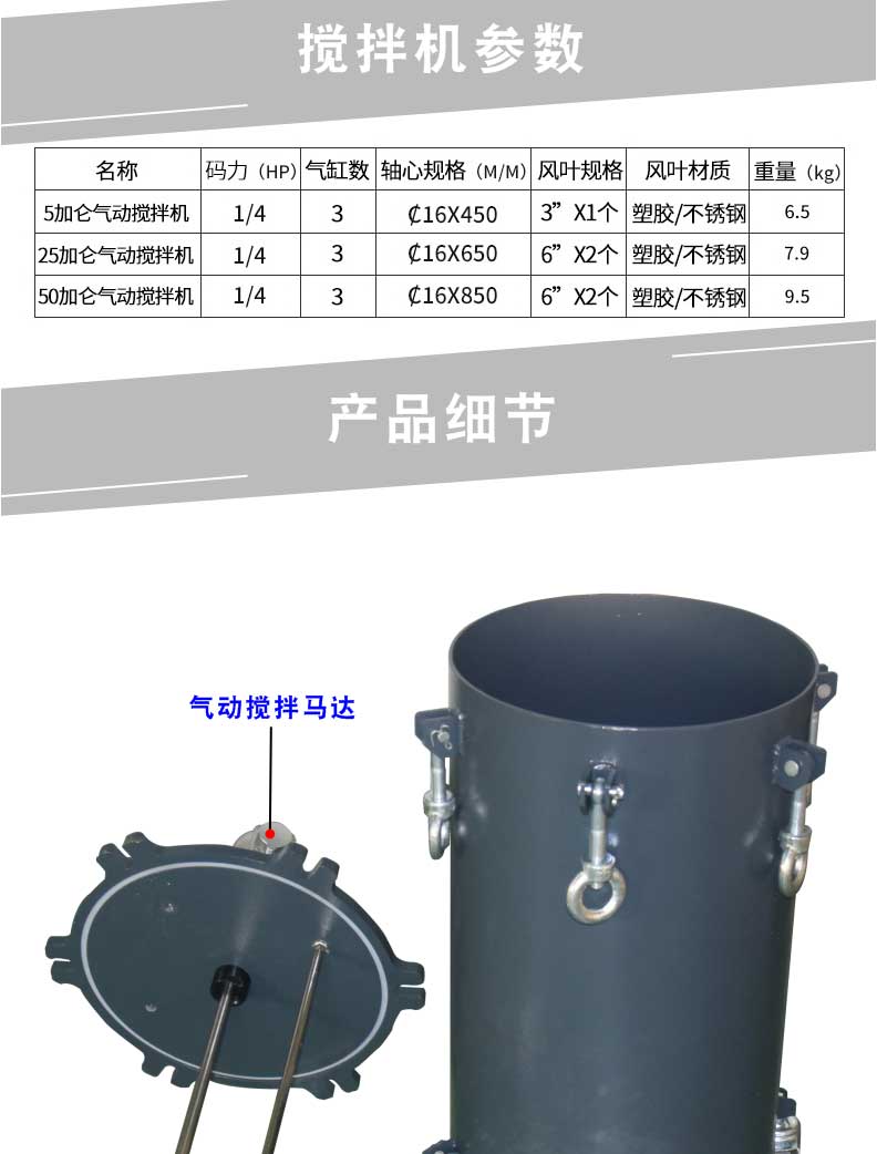 气动压力桶搅拌型细节
